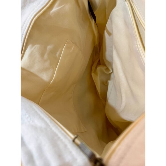 Canvas Tote Bag With Red Stripes Yellow & Blue Accents Multicolor Handles - Picture 7 of 8